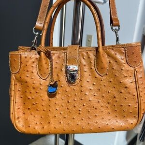 Dooney & Bourke ostrich leather handbag satchel purse crossbody bag